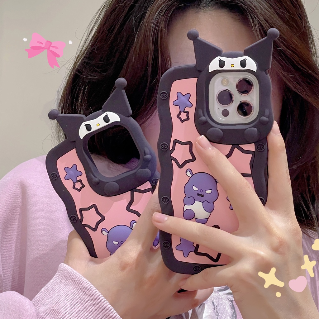 Ốp Điện Thoại Mềm Chống Sốc In Hình Kuromi Barku Hoạt Hình Dễ Thương Cho iPhone 14 14PRO max 13 12PRO max 13pro max 11