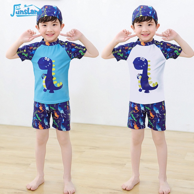Set đồ bơi 3 món FUNSLANE họa tiết hoạt hình đáng yêu cho bé trai 3-13 tuổi