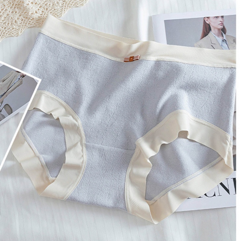 Quần Lót Cotton Jacquard Lưng Vừa Co Giãn Thoải Mái Đính Nơ Dễ Thương Cho Nữ