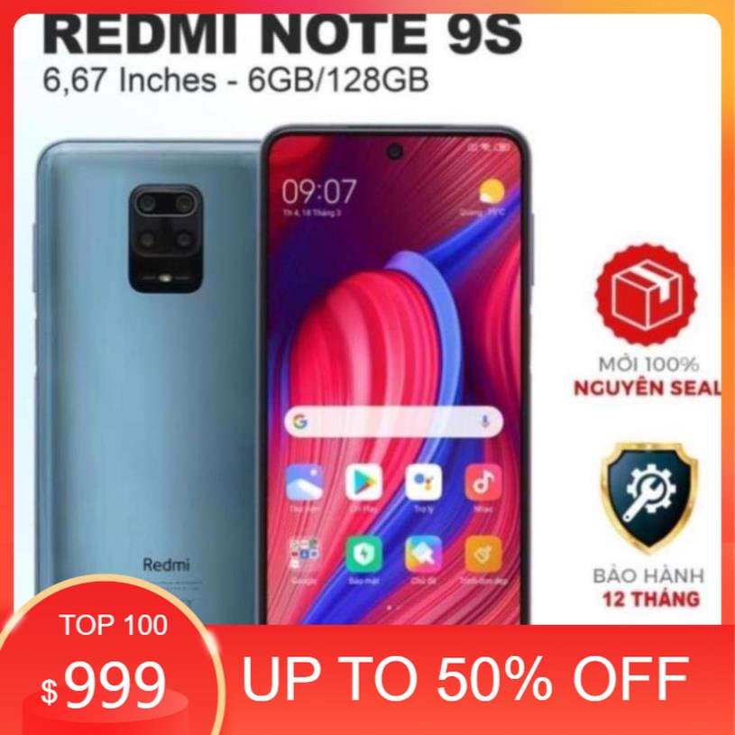 [Siêu Giảm Giá] Điện thoại Xiaomi Redmi Note 9S (6GB/128GB) Chính hãng 100% Bảo Hành 1 Năm ae3