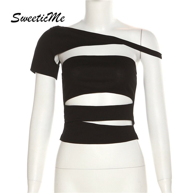 Áo Thun Croptop Tay Ngắn Dáng Ôm Màu Trơn Thời Trang 2023 Quyến Rũ Cho Nữ