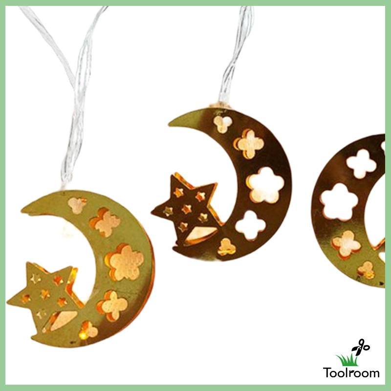 Dây Đèn LED 9.84 "Hình Ngôi Sao / Mặt Trăng Trang Trí Lễ Hội Ramadan