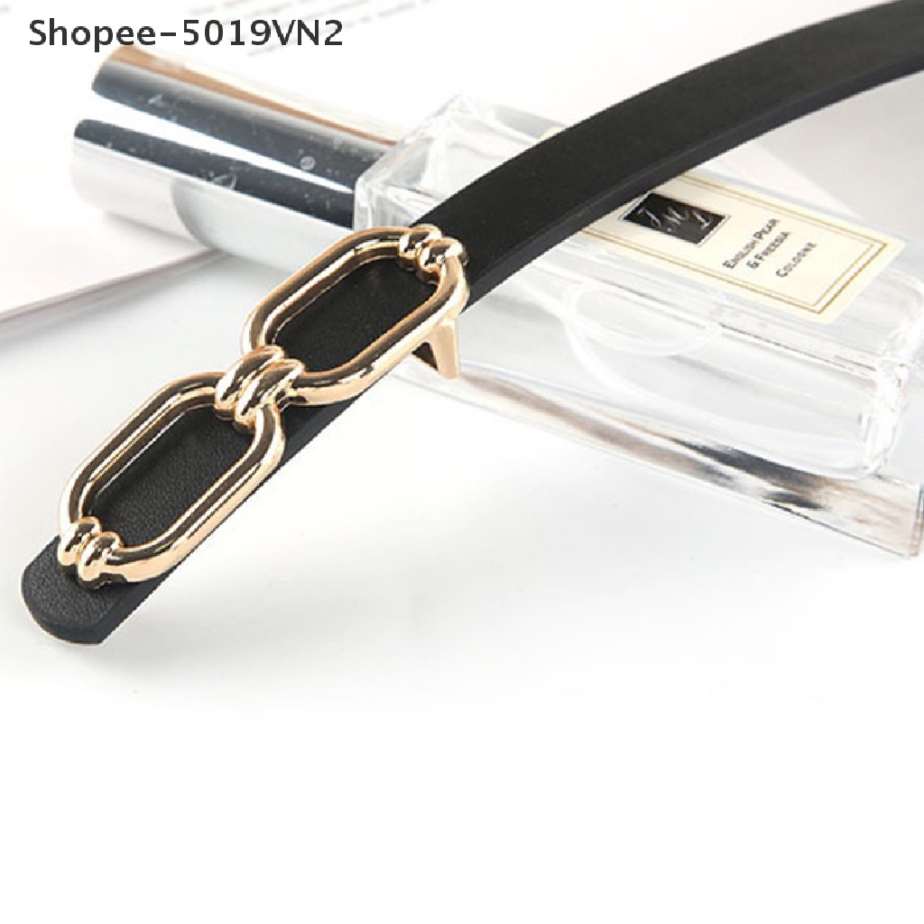 Thắt Lưng Da Bản Nhỏ Khóa Kim Loại Thời Trang Cho Nữ