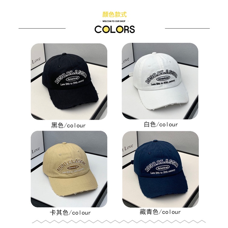 Mũ Lưỡi Trai Chất Liệu Cotton Mềm Thêu Chữ Phong Cách Hàn Quốc Thời Trang Xuân Hè Cho Cặp Đôi