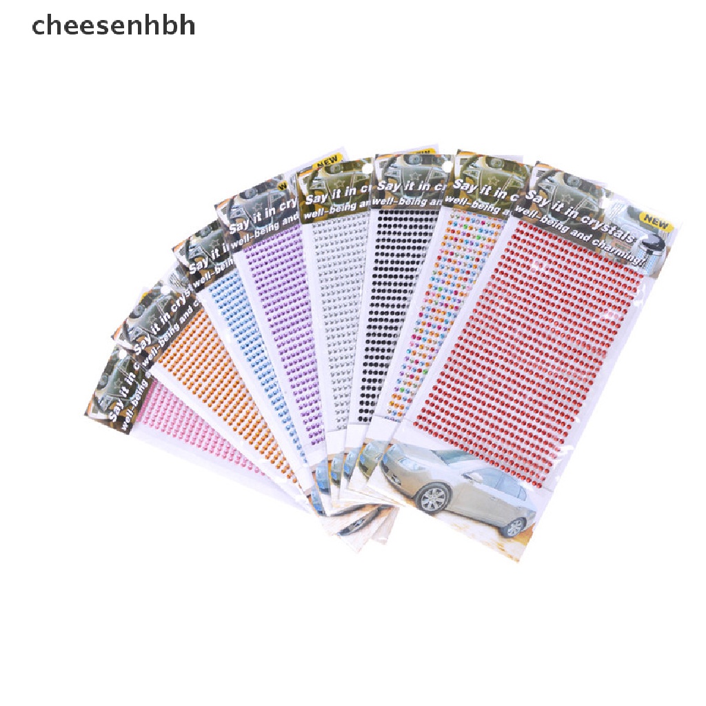 Set 750 Hạt Cườm Đá 3mm Tự Dính Trang Trí Điện Thoại / Xe Hơi