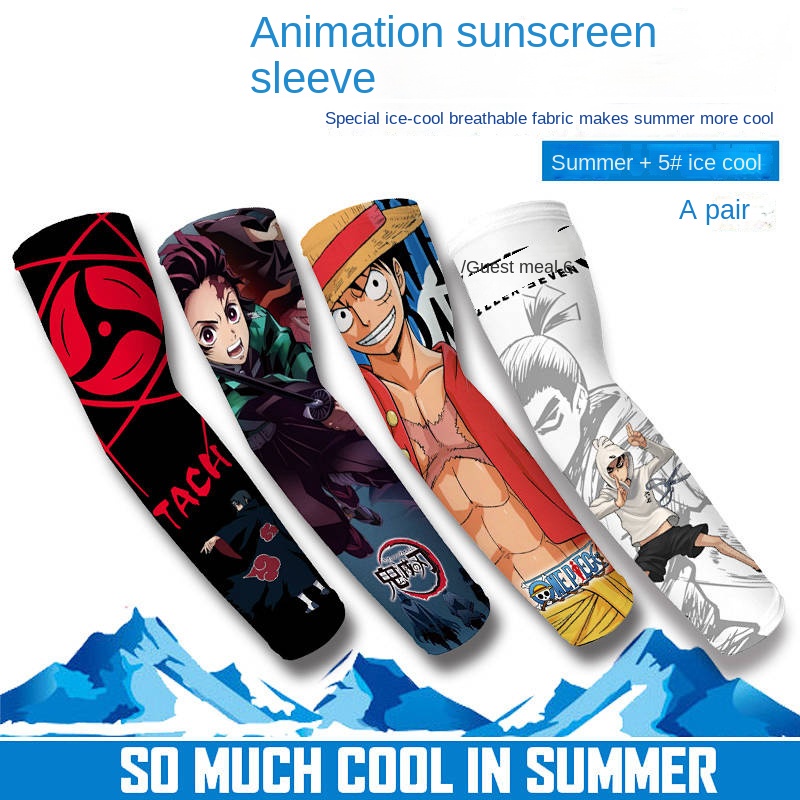 Cartoon Animation Naruto Assassin One Piece Oversleeve Summer Outdoor Cycling Sports Sun Protection Ice Sleeve Basketball Arm Protector u5Nz
