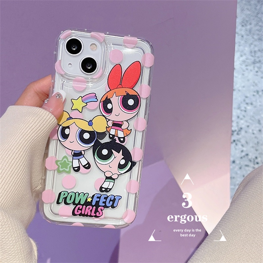 Ốp Điện Thoại Mềm Trong Suốt In Hoạt Hình Powerpuff Girls Cho iPhone 14 13 12 11 Pro Max 7 8 6 Plus SE2020 X XR Xs Max