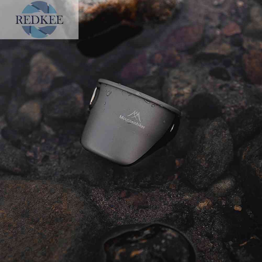 Cốc Uống Nước Cắm Trại Có Tay Cầm Có Thể Gấp Gọn Tiện Dụng