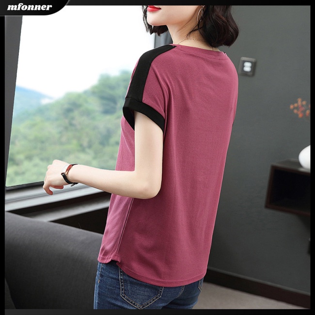 Áo Thun Tay Ngắn Cổ Tròn Dáng Rộng In Hình Bướm Thời Trang Mùa Hè Cho Nữ