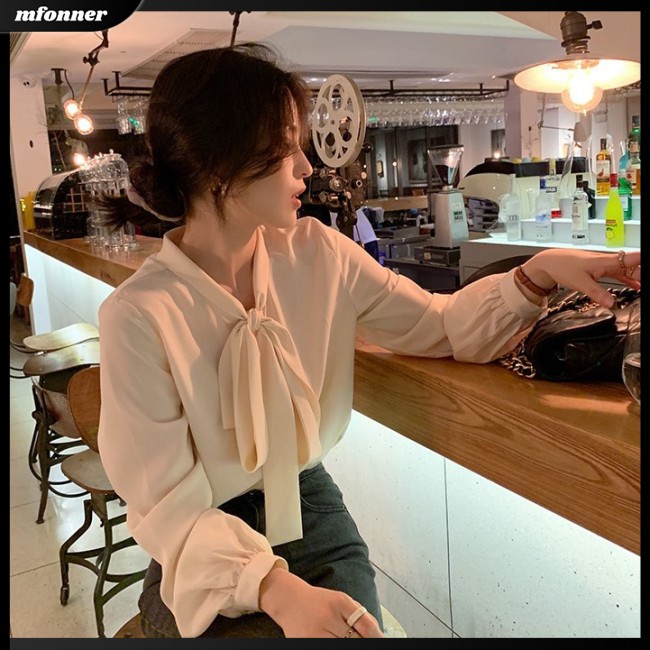 Áo Sơ Mi Voan Dáng Rộng Màu Sắc Đơn Giản Thanh Lịch Dành Cho Nữ