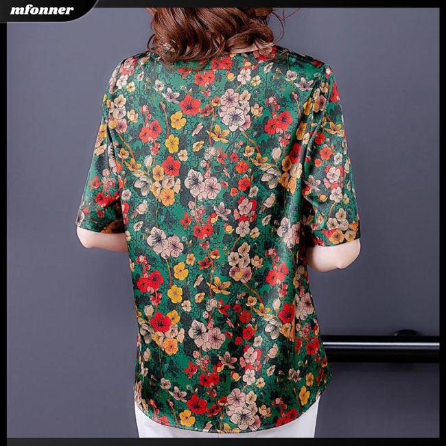 Áo Thun Tay Ngắn Dáng Rộng In Họa Tiết Hoa Đơn Giản Thời Trang Cho Nữ