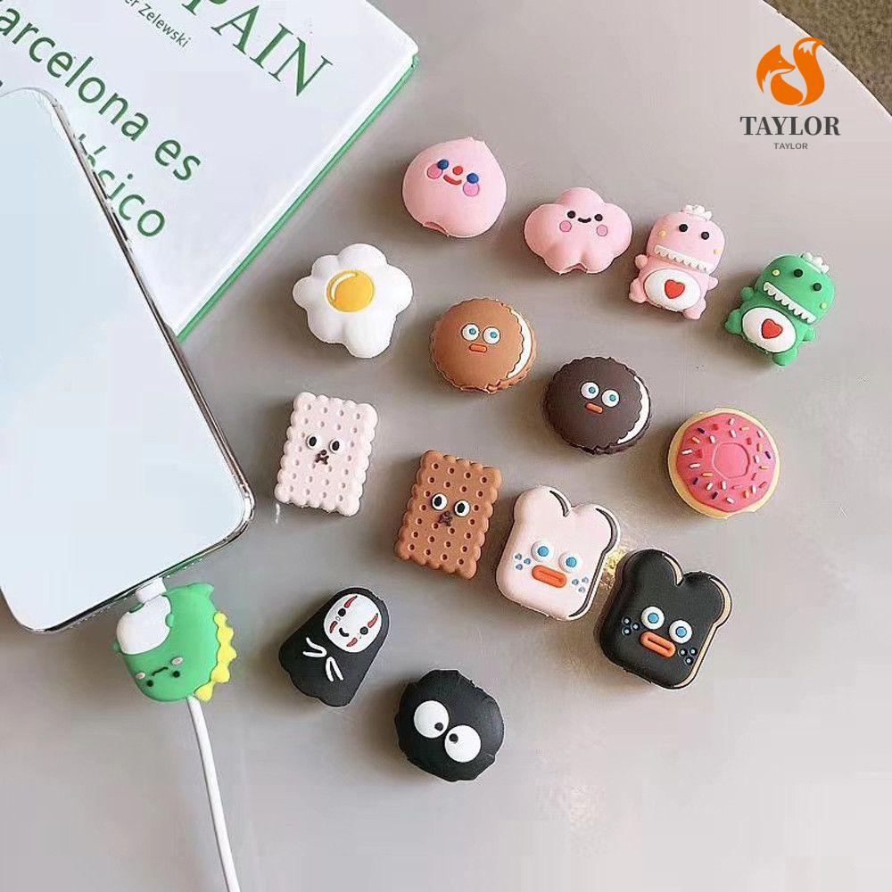 Phụ kiện bảo vệ dây cáp sạc USB TAYLOR1 họa tiết hoạt hình dễ thương