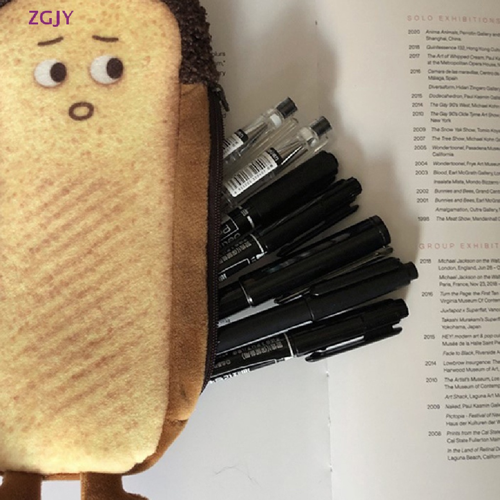 Túi Đựng Bút Hình Bánh Mì Có Khóa Kéo Sức Chứa Lớn Dễ Thương Mới