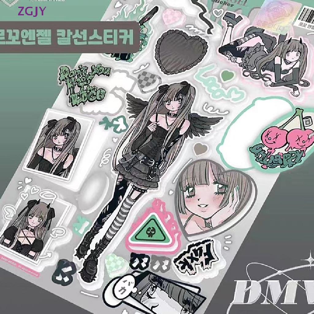 Miếng Dán Trang Trí Sổ Tay / Nhật Ký / Điện Thoại Hình Cô Gái Hoạt Hình ZGJY Dễ Thương DIY Mới