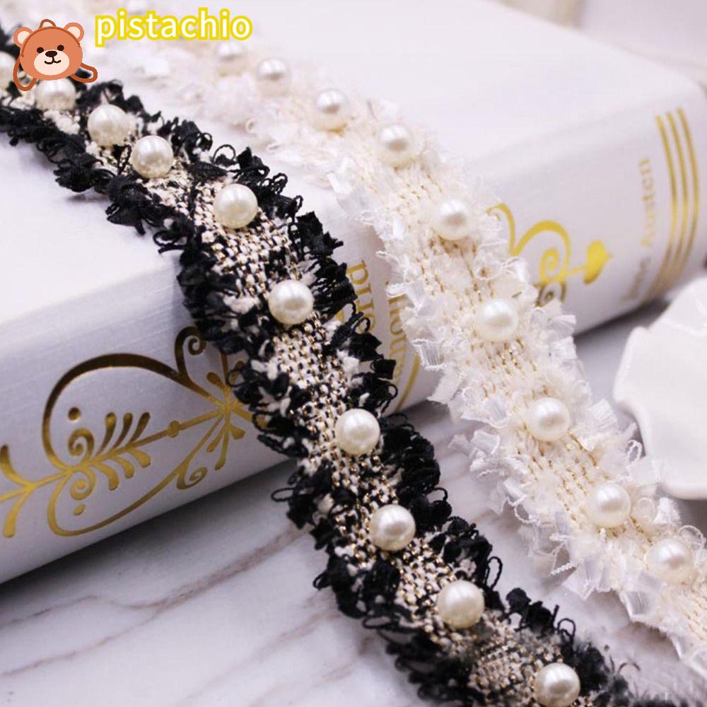 Cuộn Dây Ruy Băng Ren Đính Hạt Cườm Dùng Trang Trí Quần Áo Thủ Công DIY