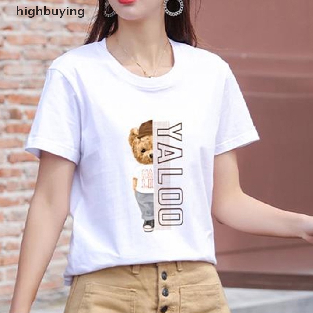 Áo Thun Tay Ngắn Cổ Tròn In Hình Gấu Belle Thời Trang Mùa Hè Cho Nữ