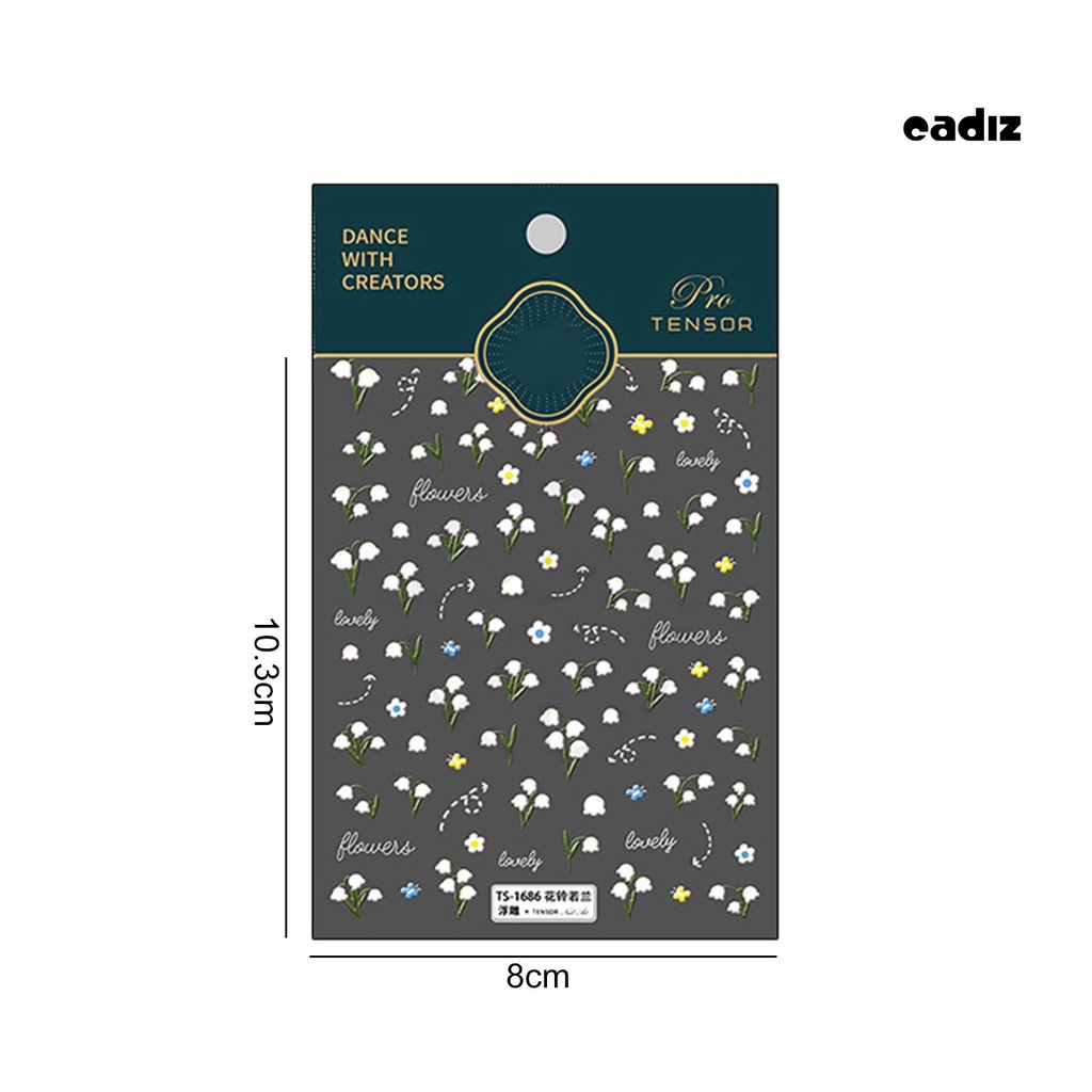 Miếng Dán Trang Trí Móng Tay 3D Tự Dính Không Phai Chống Rơi Vỡ Họa Tiết Hoa 5D Dành Cho Nữ