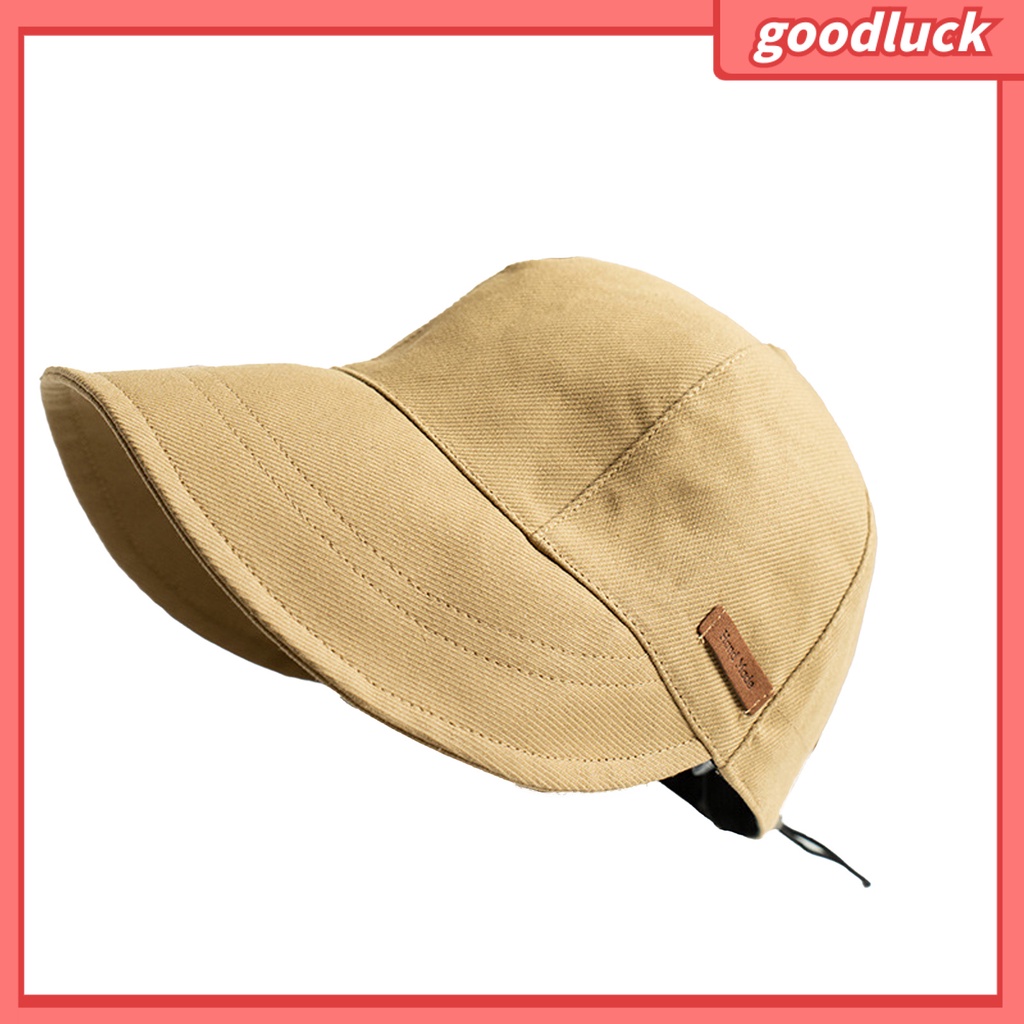 Mũ Chống Nắng Cotton Pha Mềm Mại Chống Tia UV Có Dây Rút Vành Rộng Có Thể Điều Chỉnh Được