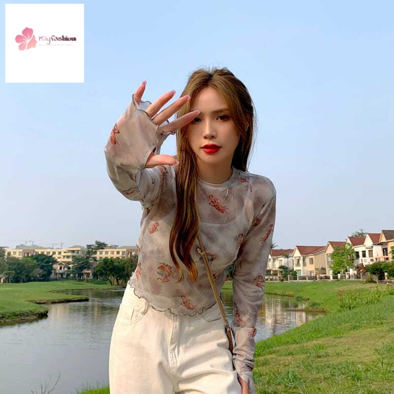 Áo Thun Tay Dài Cổ Tròn Phong Cách Hip Hop Đường Phố