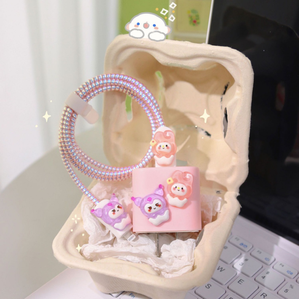 Vỏ Bảo Vệ Hộp Sạc Nhanh 20W 11promax 11 / 12 / 14 Họa Tiết Hoạt Hình Dễ Thương Cho Apple