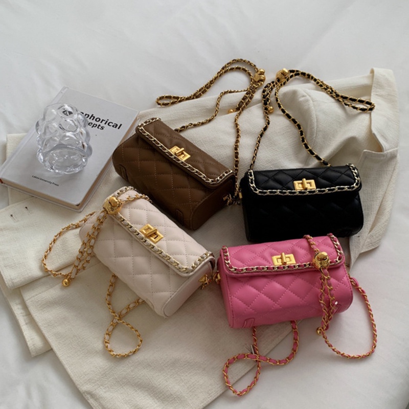 Ielgy Túi Đeo Vai Hình Vuông Nhỏ Thêu Chỉ Có Đường Chỉ Chất Lượng Cao Cho Nữ