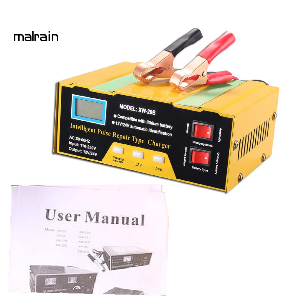 Bộ Sạc Pin Tự Động Màn Hình LCD 12V 10A Cho Xe Hơi