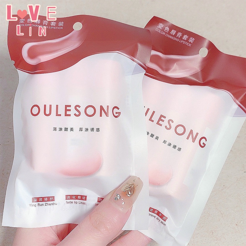 [lovelin] Son Dưỡng Môi Thay Đổi Màu Sắc Theo Nhiệt Độ Cao Không Dễ Phai Màu OULESONG Dành Cho Nữ