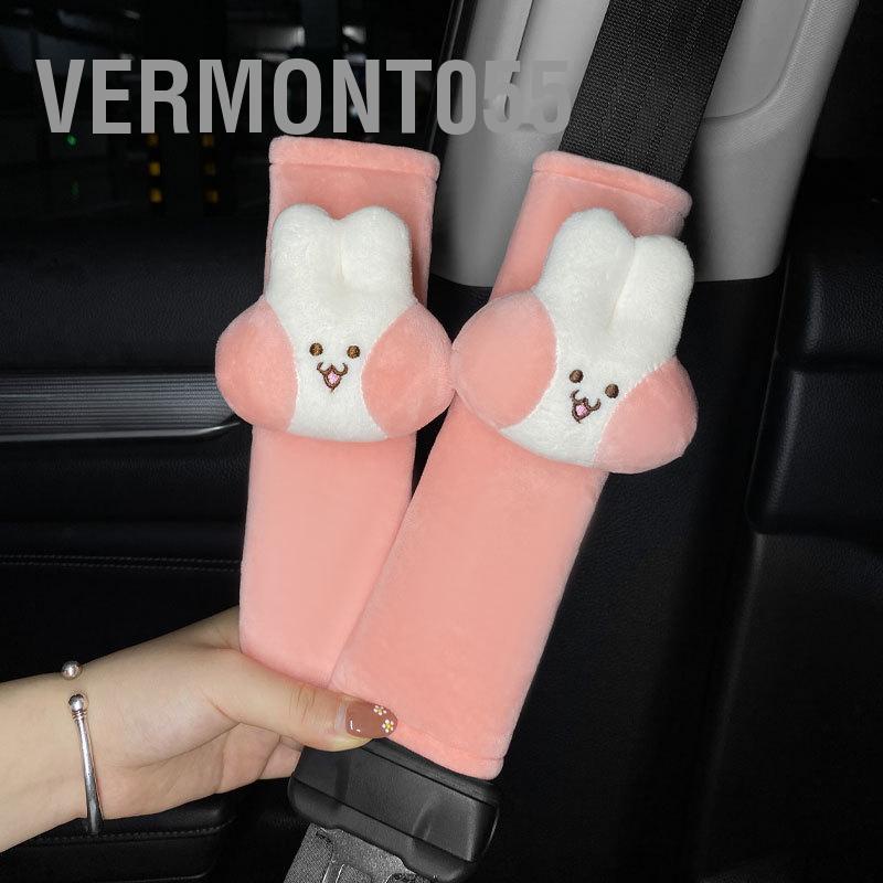 Vermont055 Gối Tựa Đầu Ô Tô Blush Bunny Mềm Mại Thân Thiện Với Làn Da Hoạt Hình Dễ Thương Đệm Ghế Cho