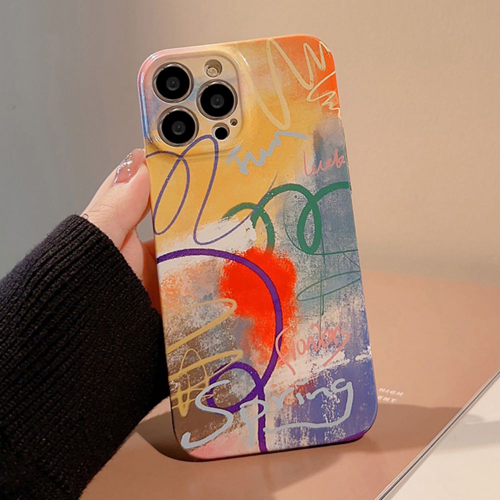 Ốp Điện Thoại TPU Cứng Họa Tiết Graffiti Cho IPhone 14 13 12 11 Pro Max X XR 8 7 Plus
