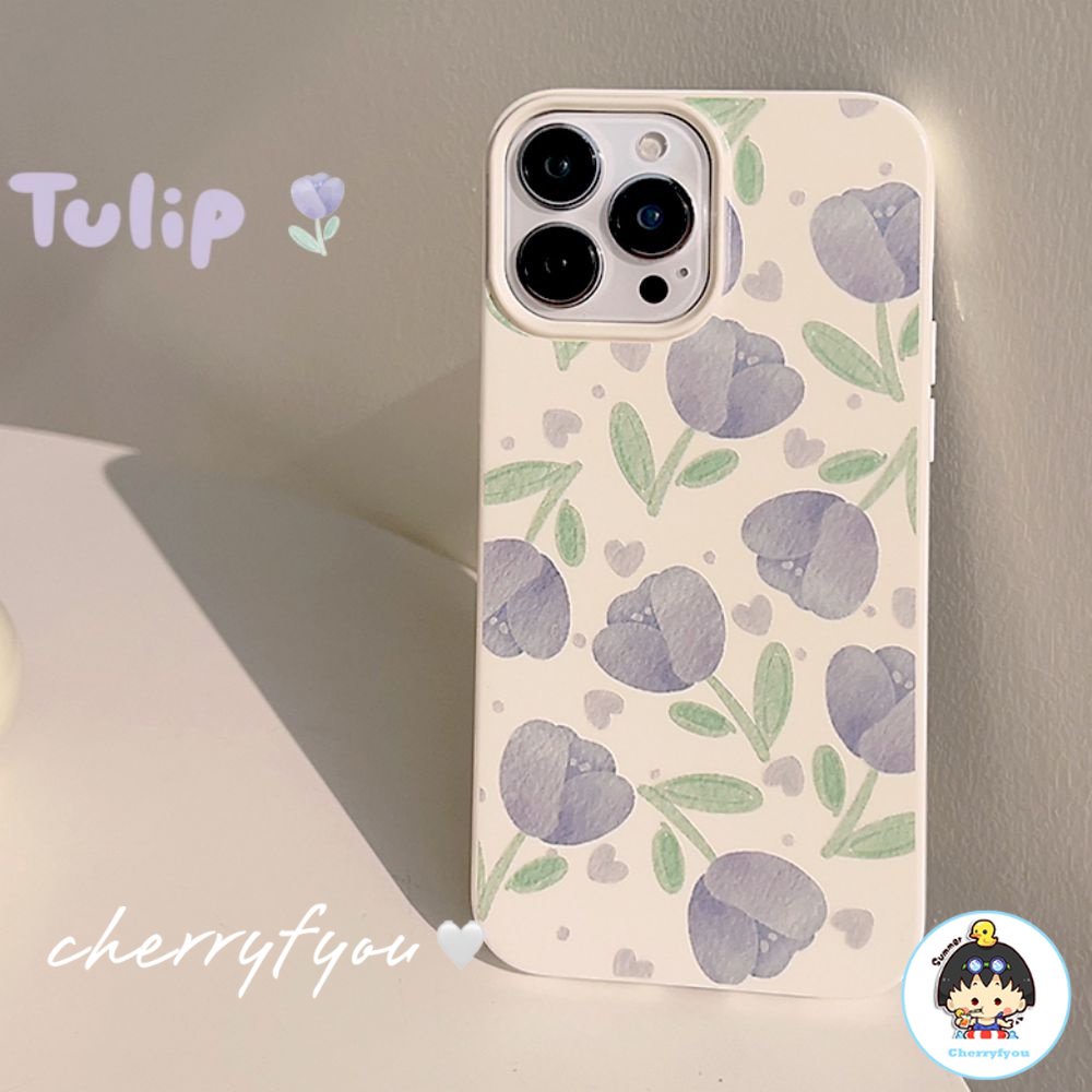 Ốp Điện Thoại TPU Mềm Chống Bụi Chống Rơi Họa Tiết Hoa Tulip Cho IPhone 14 13 12 11 Pro Max X XR 8 7 Plus SE