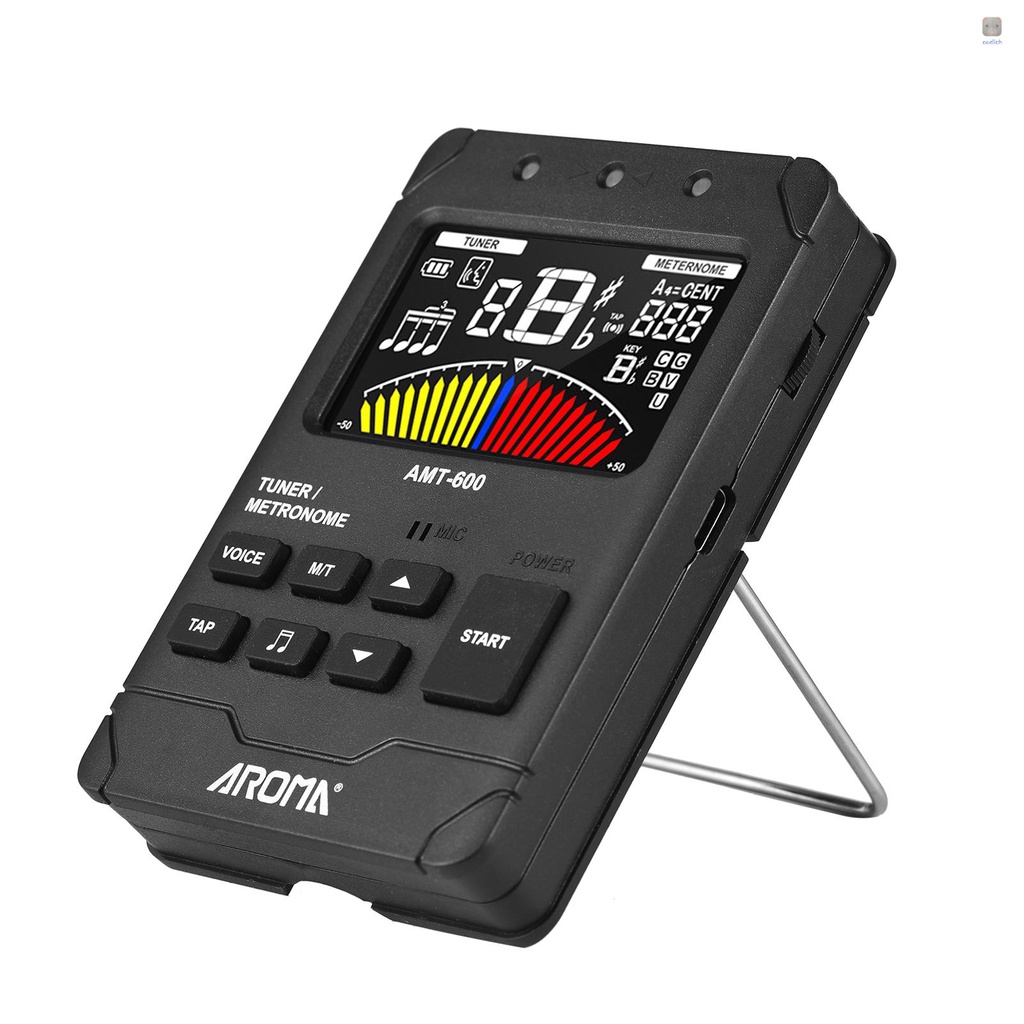 Máy Phát Điện AROMA AMT-600 & Metronome & Tone 3 Trong 1 Sạc Lại Được 2.5-inch LCD Kỹ Thuật Số Mini Kèm Cáp Kẹp Tiện Dụng
