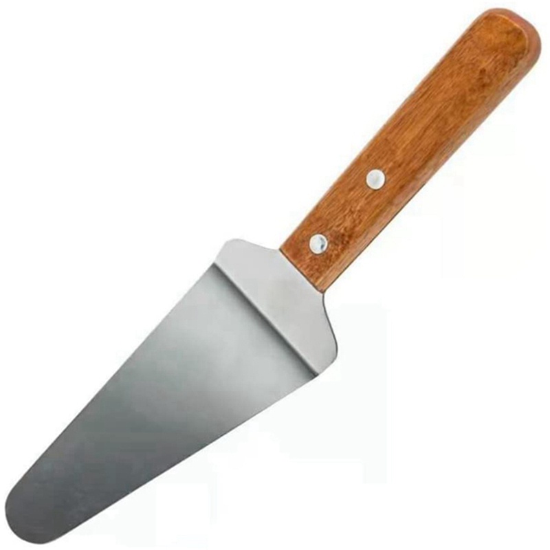 Bộ 10 Dụng Cụ Hỗ Trợ Làm Bánh Pizza Hình Tam Giác Bằng Thép Không Gỉ Tay Cầm Gỗ