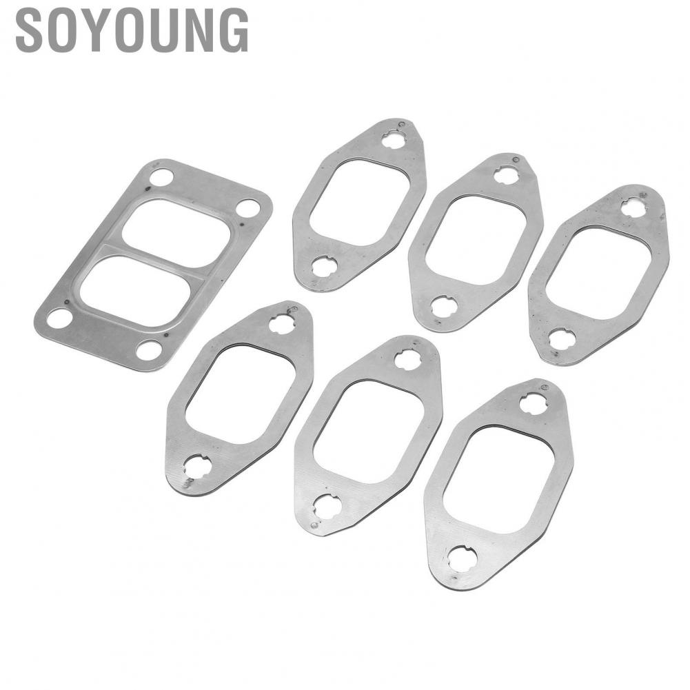 Soyoung Exhaust Manifold Tube Gasket  Set Strong Sealing Thermal Conduction Metal Alloy for Car