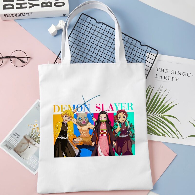Túi tote cotton In Hình Demon Slayer Rengoku Inosuke Nezuko Kimetsu No Yaiba Zenitsu
