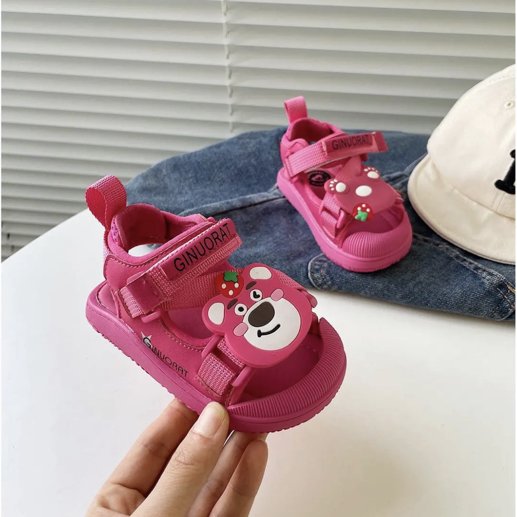 Xăng đan Thể Thao Đế Mềm Họa Tiết Dâu Tây / Gấu Hoạt Hình Thời Trang Mùa Hè Dành Cho Trẻ