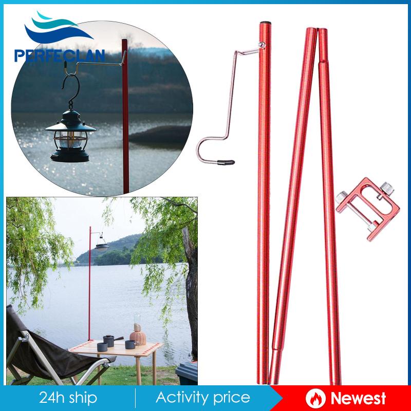 [Perfeclan] Giá Đỡ Đèn Cắm Trại Ngoài Trời Có Móc Treo Màu Đỏ