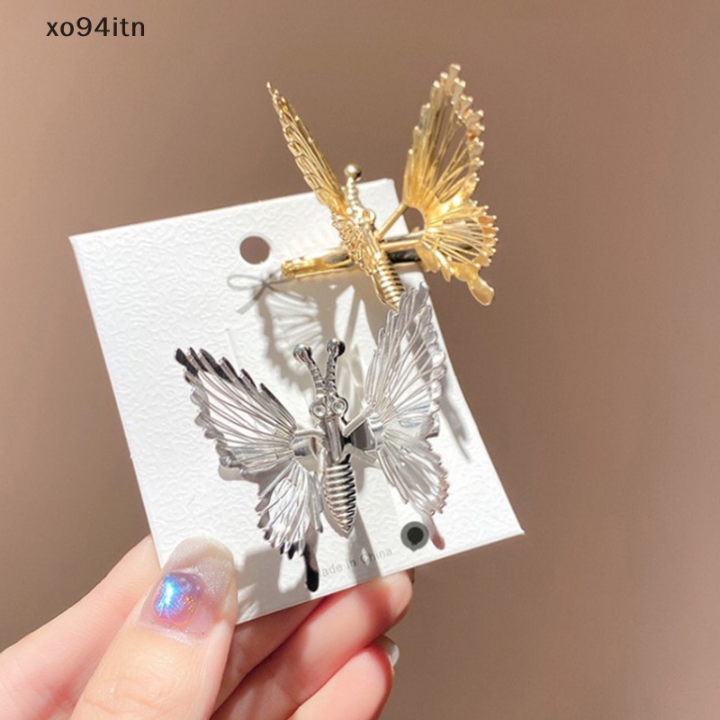 Kẹp Tóc Hình Bướm Ba Chiều Bằng Hợp Kim Phong Cách Hàn Quốc Cổ Điển Cho Nữ