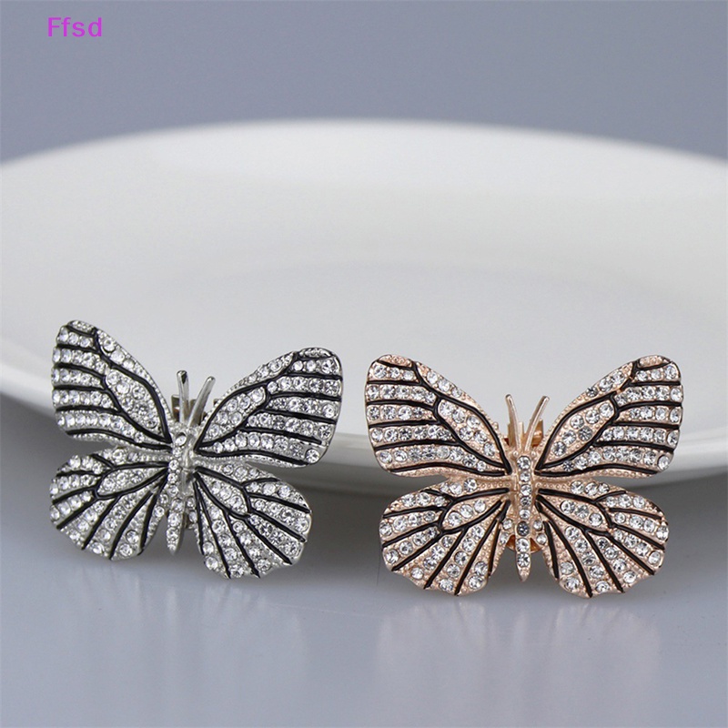 {Ffsd} Khóa Kẹp Giày Đính Đá Hình Bướm Trang Trí Vintage Sáng Bóng Dành Cho Bạn Nữ * Bán Chạy