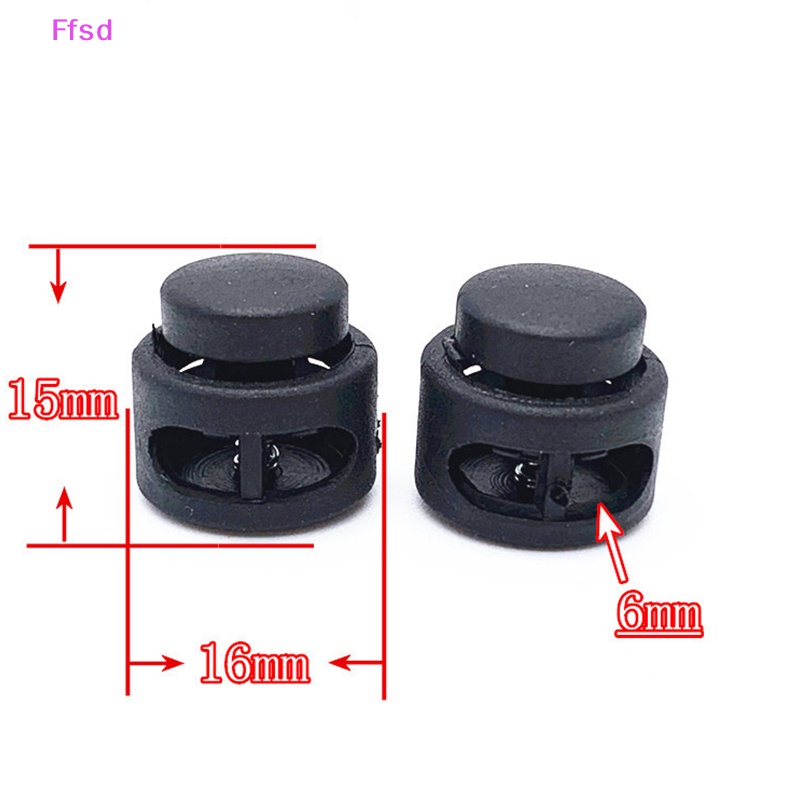 {Ffsd} Set 10 Nút Nhựa Hai Lỗ Kẹp Dây Giày / Túi Xách / Khóa Dây Paracord