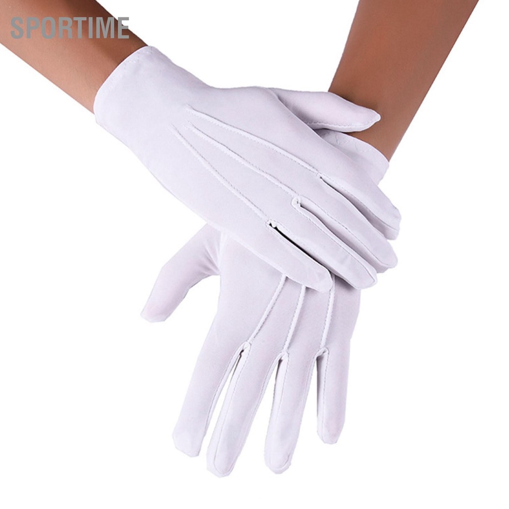 Bán hàng nóng Trắng Găng Tay Mỏng Co Giãn Thoáng Khí Nghi Lễ Diễu Hành Người Lớn Đồng Nhất Ngoài Trời Lái Xe Leo Núi Đi