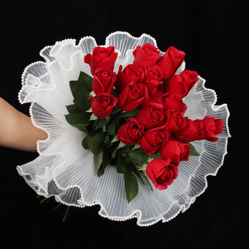 GLENES Vỏ Bọc Bó Hoa Bằng Sợi Lưới Handmade Độc Đáo Trang Trí Nhà Cửa