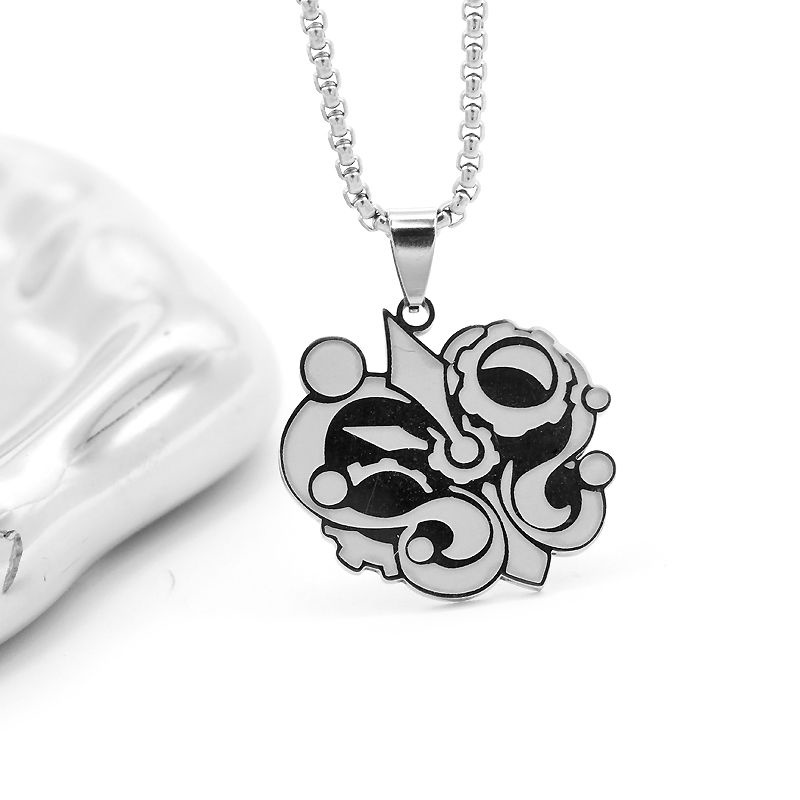 Vòng cổ Thép Titan Màu Bạc Mặt Hình 3 Thirteen Ying Jie Game Accesorios Kevin Elysia Aponia