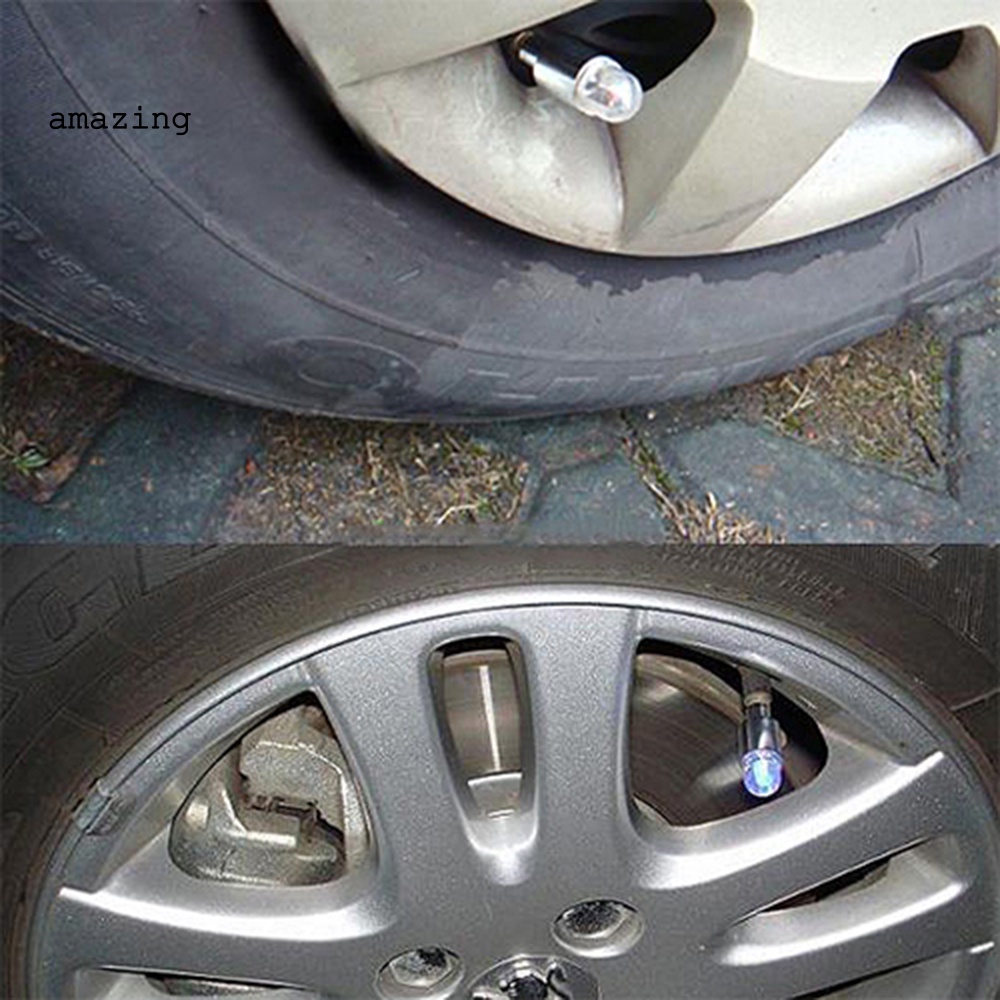 1 Cặp Van Xe Đạp / Xe Máy Có Đèn LED Màu Xanh Dương