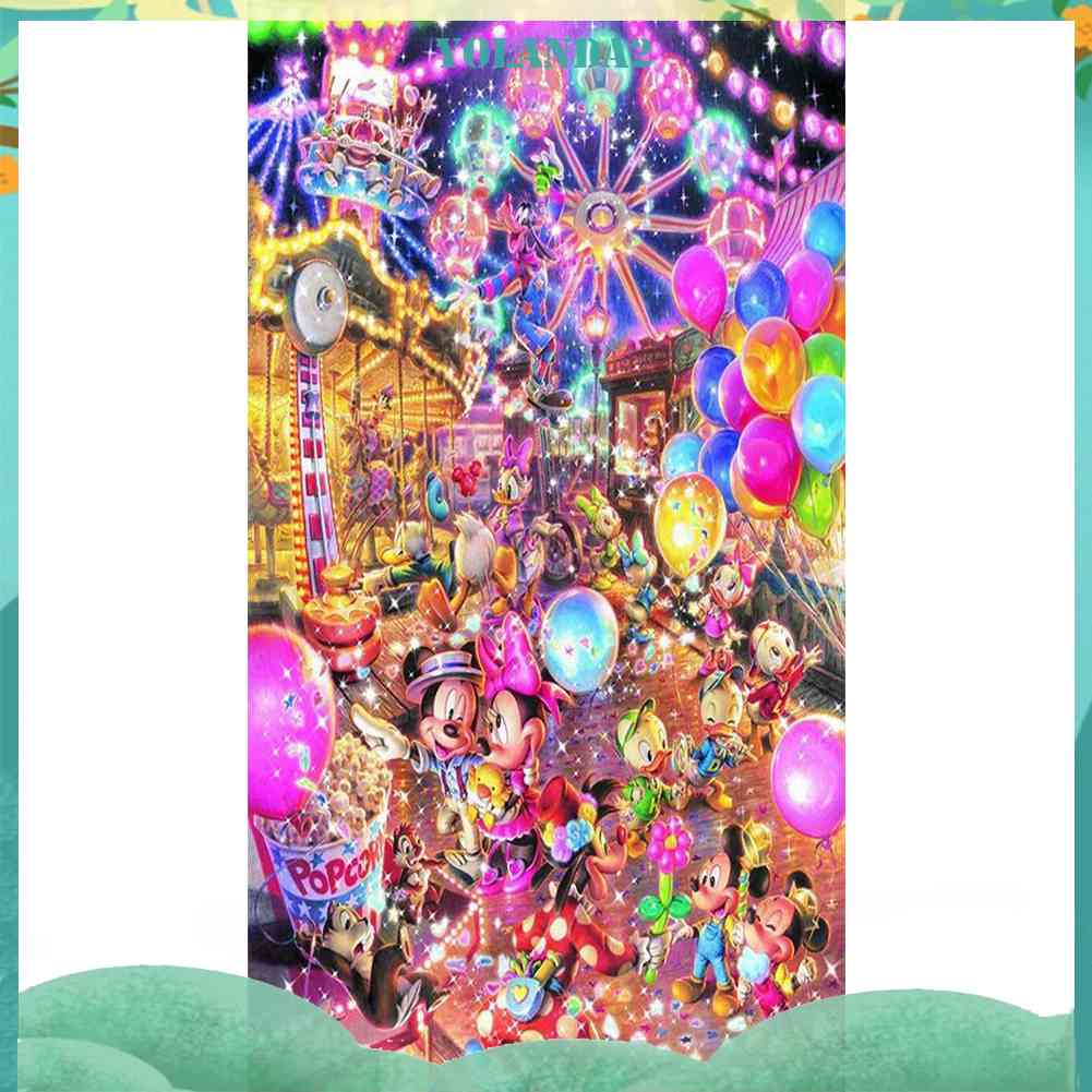 Bộ Tranh Đính Đá 5D Họa Tiết Hoạt Hình Mickey Minnie Độc Đáo DIY Dùng Trang Trí Nhà Cửa