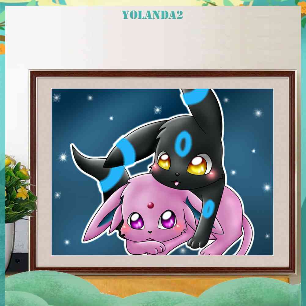 Tranh Đính Đá Kim Cương Toàn Bộ 5D DIY Hình Pokemon