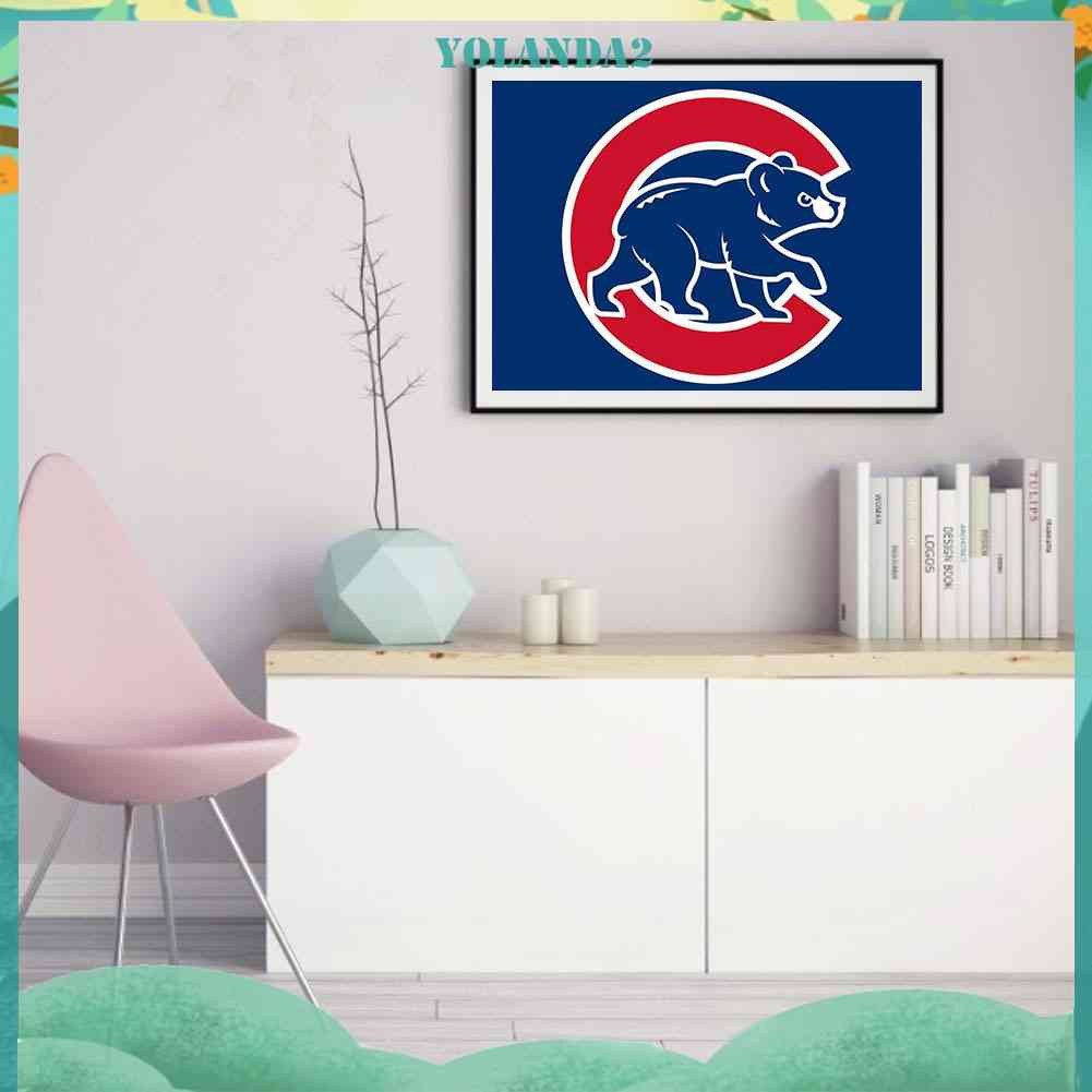 Bộ Tranh Đính Đá 5D Họa Tiết Huy Hiệu Bóng Chày Độc Đáo DIY Dùng Trang Trí