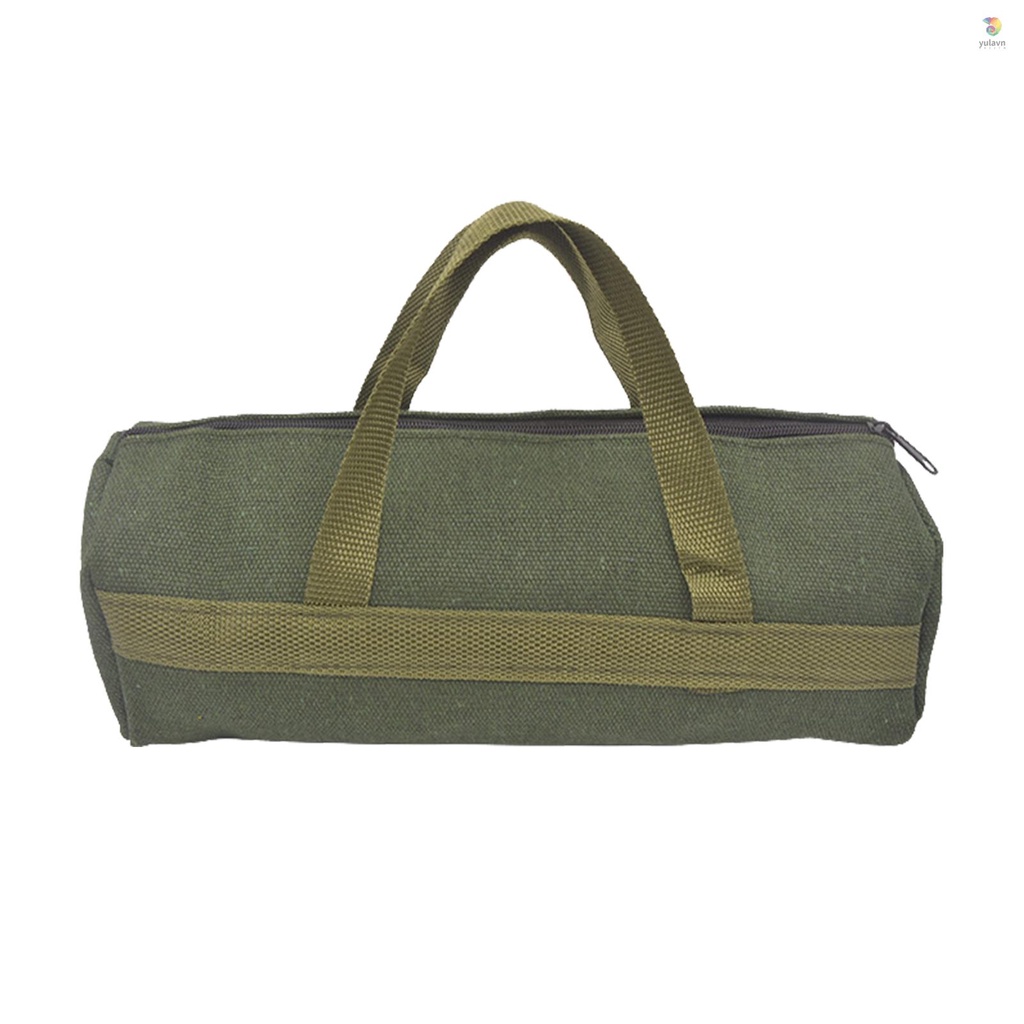 Túi Canvas Đựng Dụng Cụ Đa Năng Có Khóa Kéo Miệng Rộng Tiện Dụng