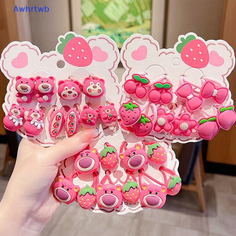 Set 5 Cặp Dây Buộc Tóc Cao Su Co Giãn Hình Trái Cây Dễ Thương Cho Bé Gái Mới