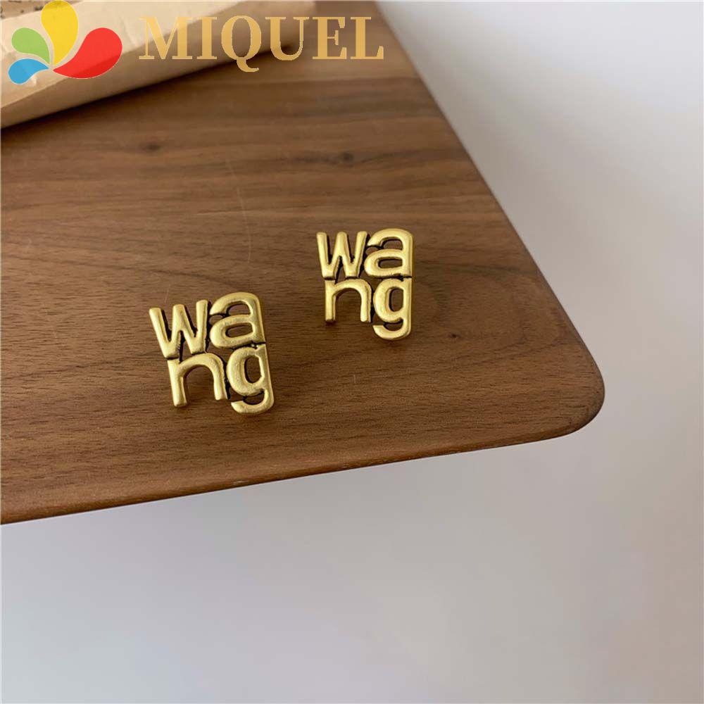 Khuyên Tai Thời Trang Kiểu Dáng Tinh Tế Cho Nữ|Màu Sắc Bông Tai Chữ Wang Cá Tính Thời Trang Dành Cho Nữ