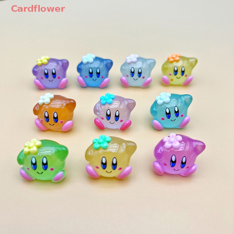 Bộ 2 Tượng Nhựa Phát Quang Hình Kirby Đáng Yêu Trang Trí Tiểu Cảnh Mới